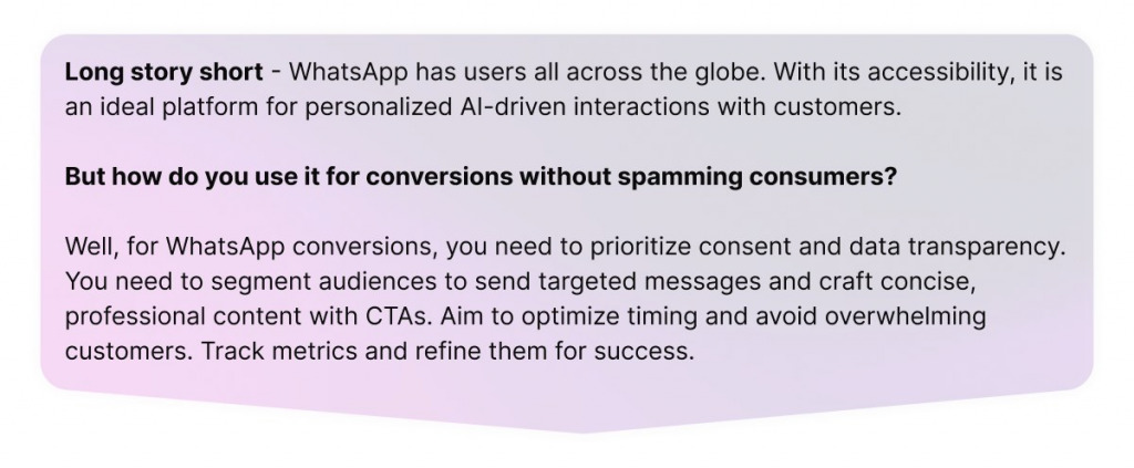 Conversions Without Spamming Customers on WhatsApp