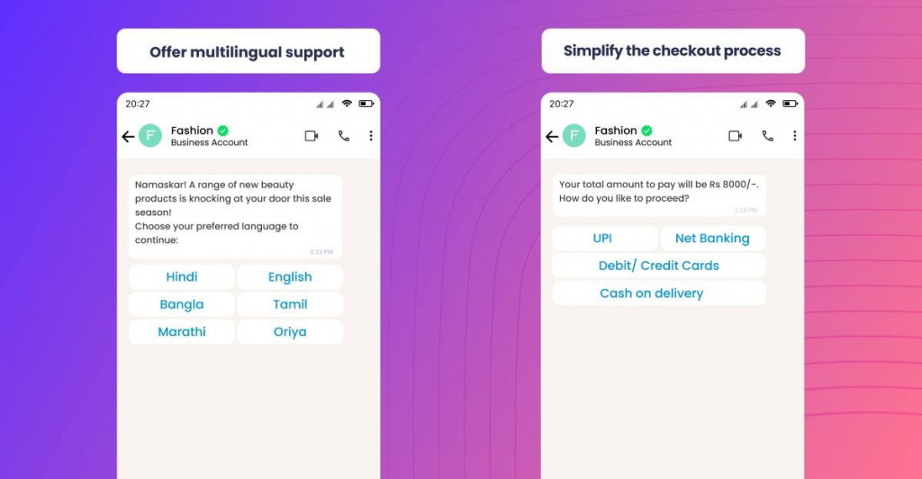 multilingual support and checkout process mockup image