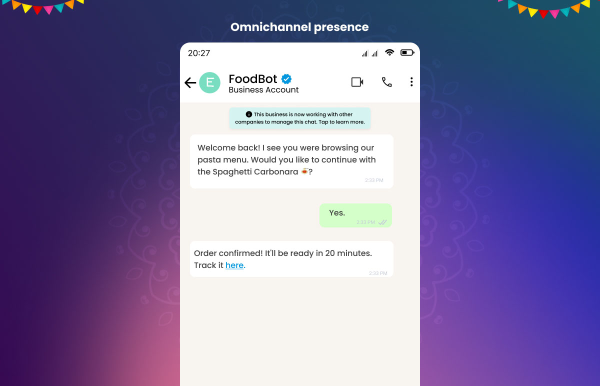 WhatsApp mockup omnichannel presence