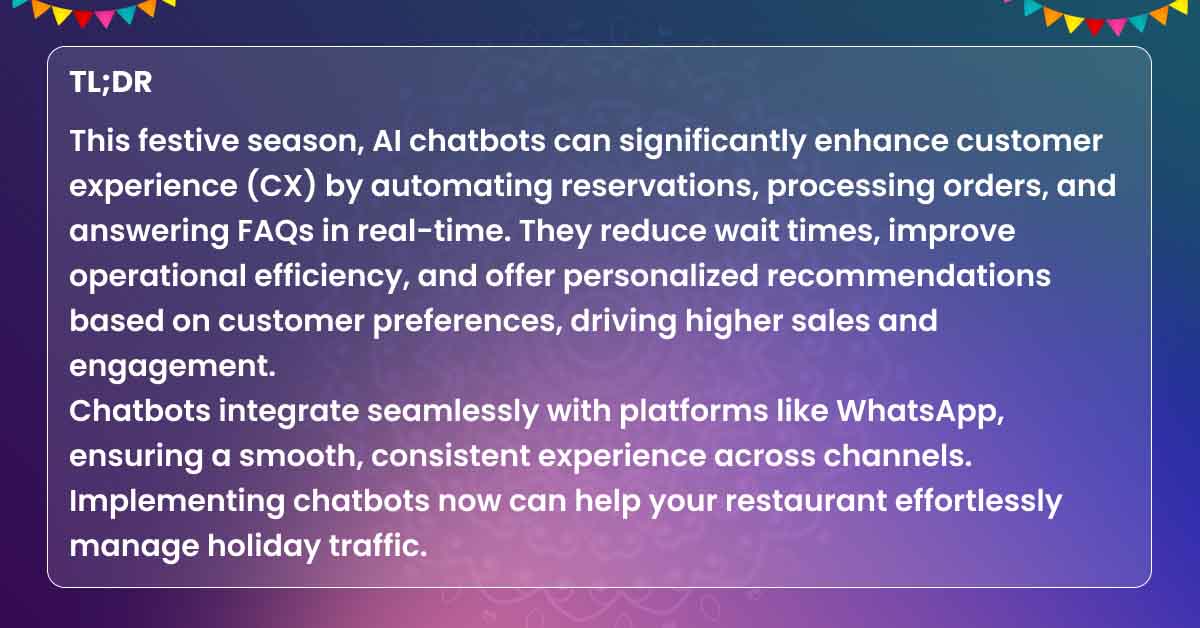 WhatsApp Chatbot Boosting Restaurant CX TL;DR