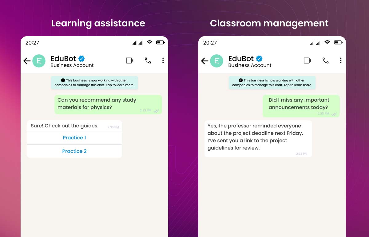 WhatsApp Chatbot for Education 