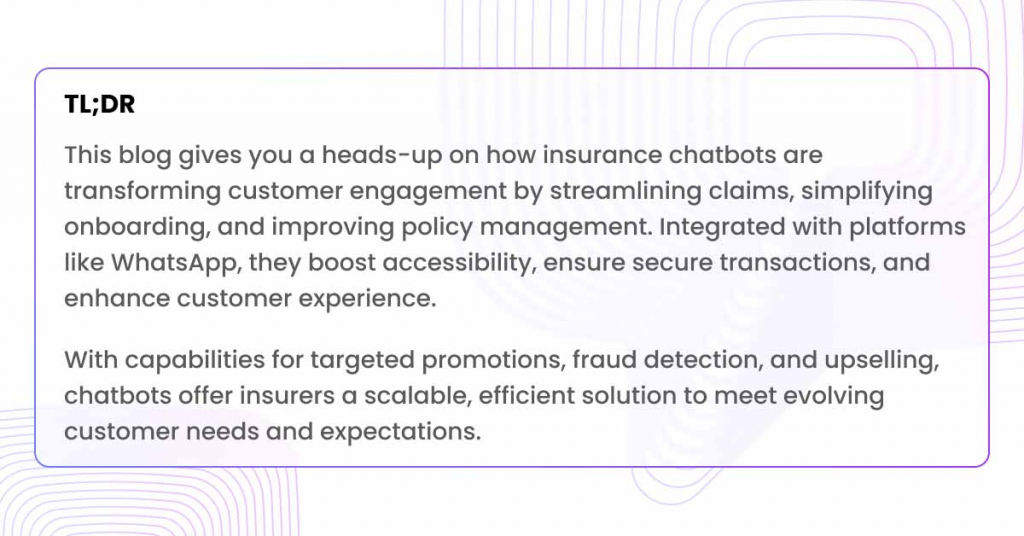 Insurance chatbots TL;DR