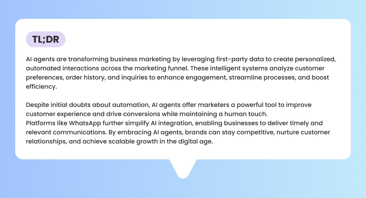 AI Agents Transforming Business Marketing Blog TL;DR 