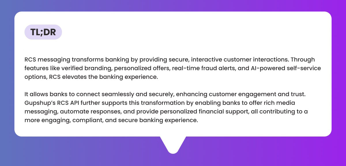 RCS in Banking blog TL;DR