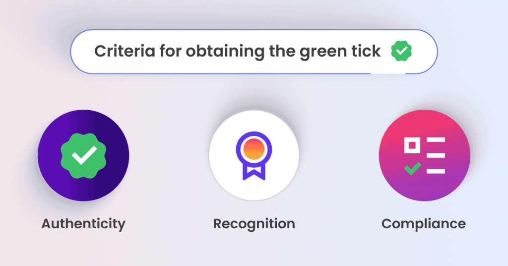 criteria for obtaining the green tick