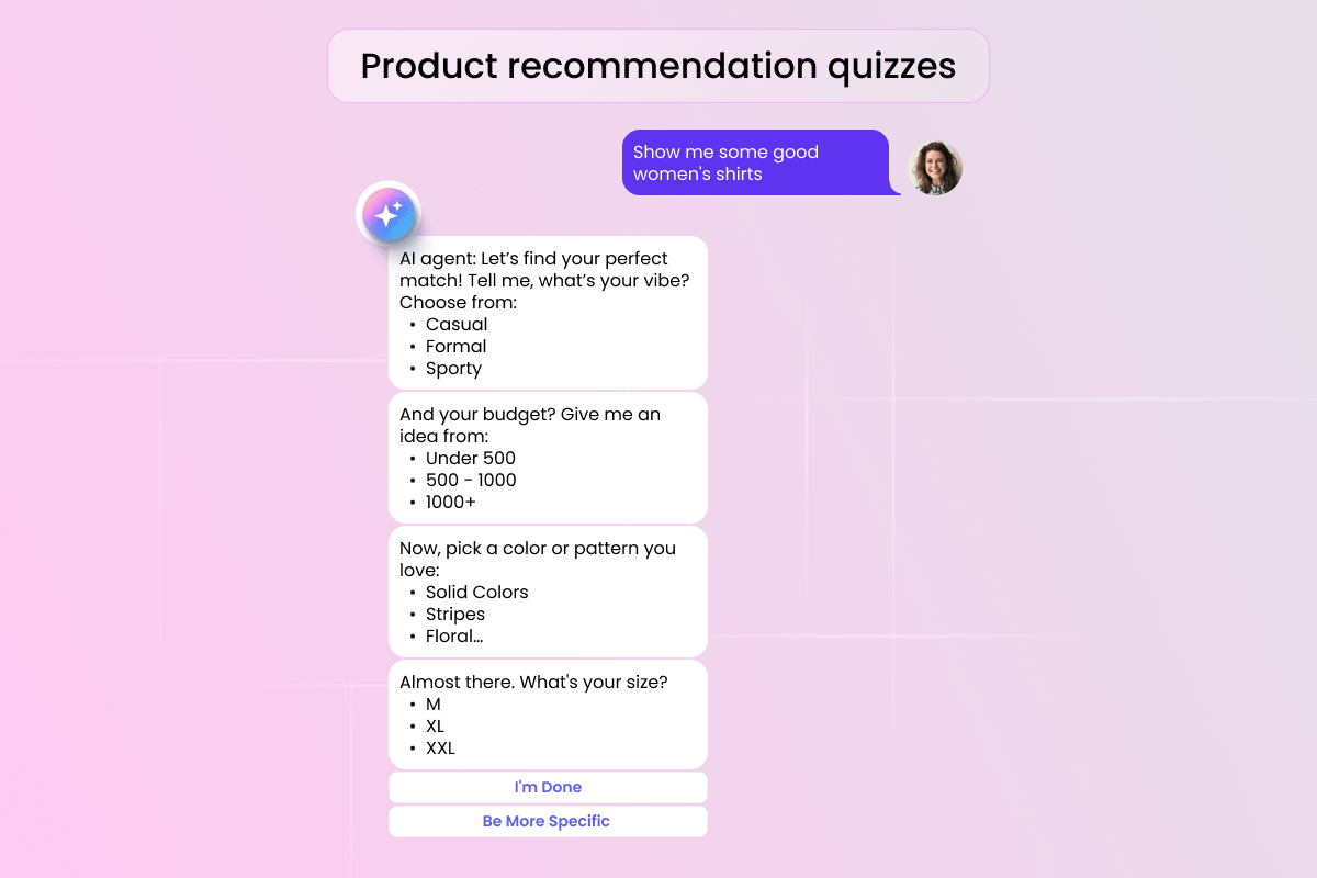 Product recommendations quizzes